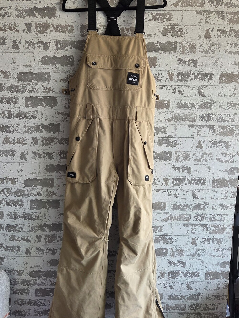 Dope Snow Notorious B.I.B. Women’s Khaki Tan Snowboard Ski Bib Pants Size XS